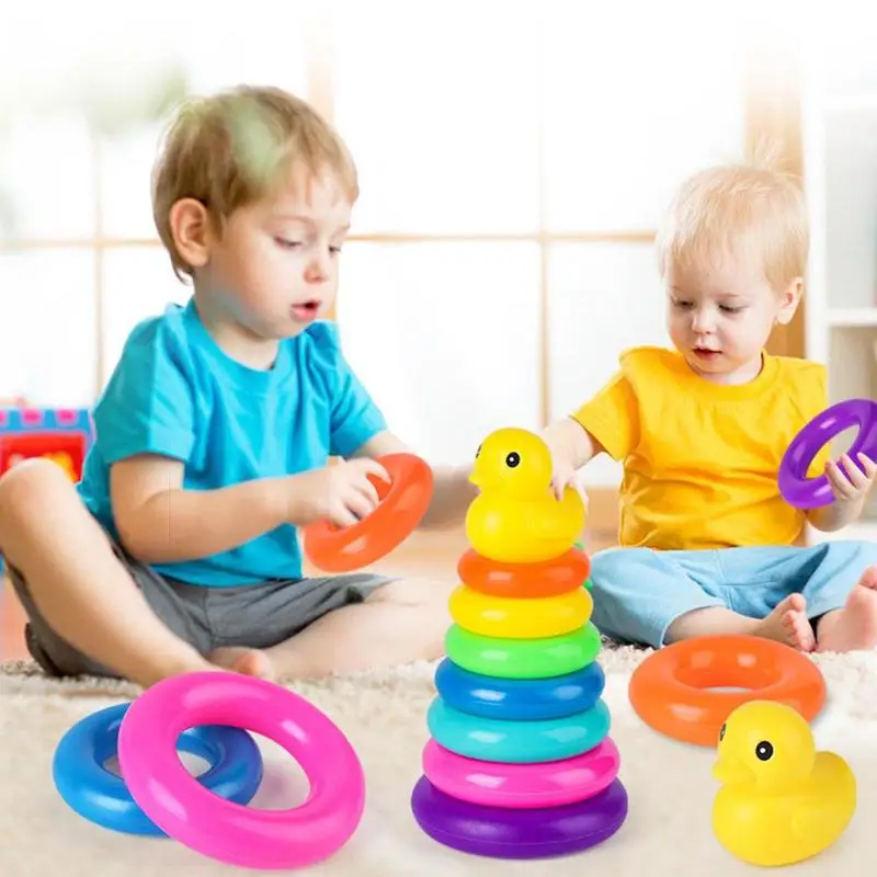 Baby Puzzle Development Rainbow Stacking Tower Games for Babies 0-3 years old Baby Color Stacking Ring Cups Toy for Kids Toddler