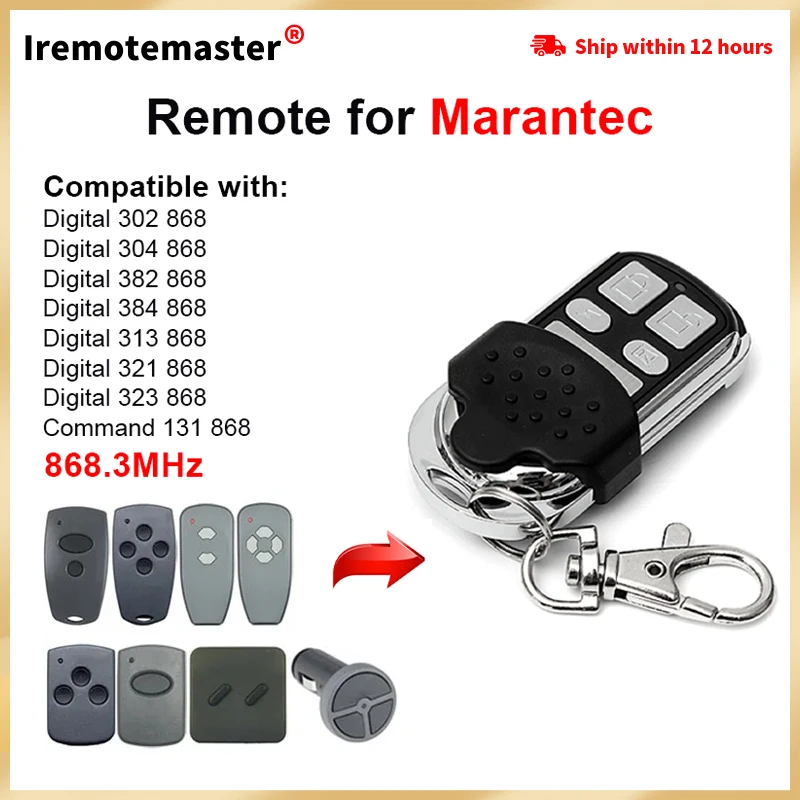 

Duplicator Marantec 868mhz Digital D302 D304 D321 D323 D382 D384 D313 Command 131 garage remote control gate control