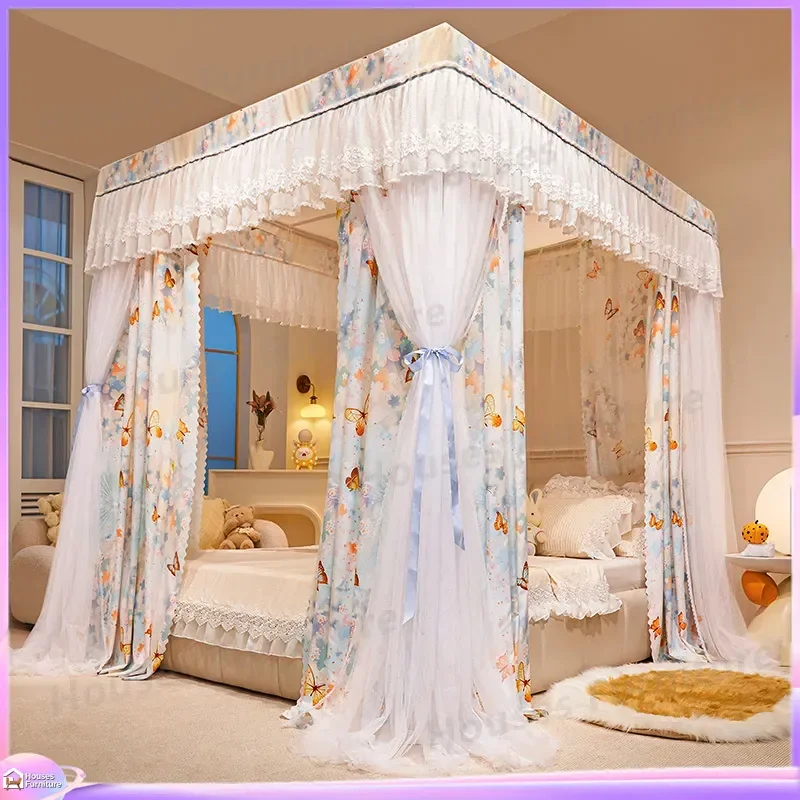 2026 new floor-to-ceiling blackout mosquito net household bedroom integrated tent windproof mosquito-proof moisture-proof