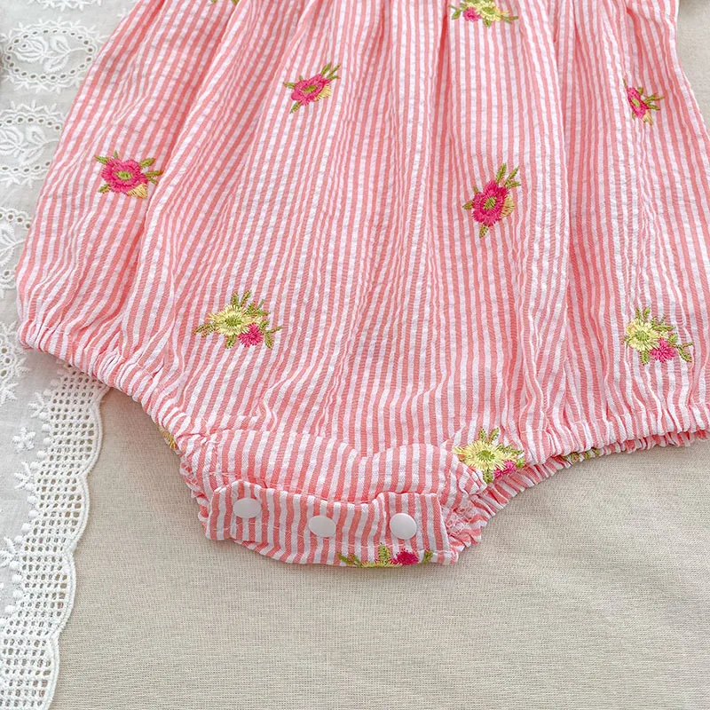 2026 Sommer 0-24M Baby Mädchen Flügelärmel Baumwolle Stickerei Baby Body 2-6 Jahre Süße Partykleider Schwesterkleidung – Detail 28