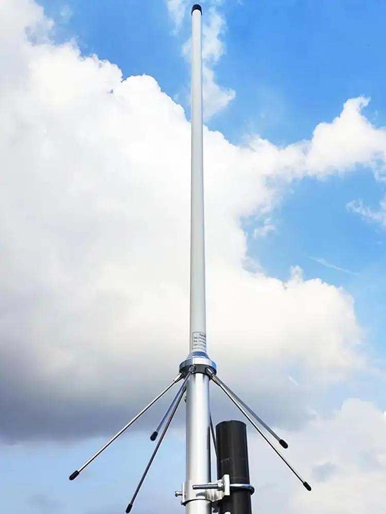 Antena radiowa dwupasmowa VHF/UHF 144/435 MHz, z włókna szklanego, do użytku domowego i zewnętrznego, dwuczęstotliwościowa, z pętlą uziemiającą, złącze SO-239 żeńskie. — 2