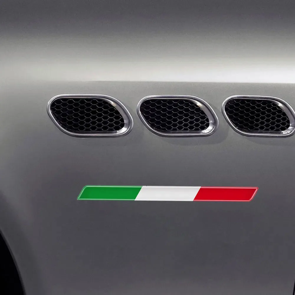 2x Italian Tricolor Flag Epoxy Decorative Sticker 3D Motorcycle Tank Decals Stickers Case Strong Stickiness Unerisal Car Decals image 6