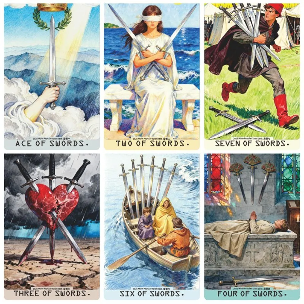 Baraja De Tarot De 80 Cartas Con Lámina Dorada – 12x7 Cm, Ideal Para Principiantes, Lectura De Adivinación Y Juegos De Misticismo