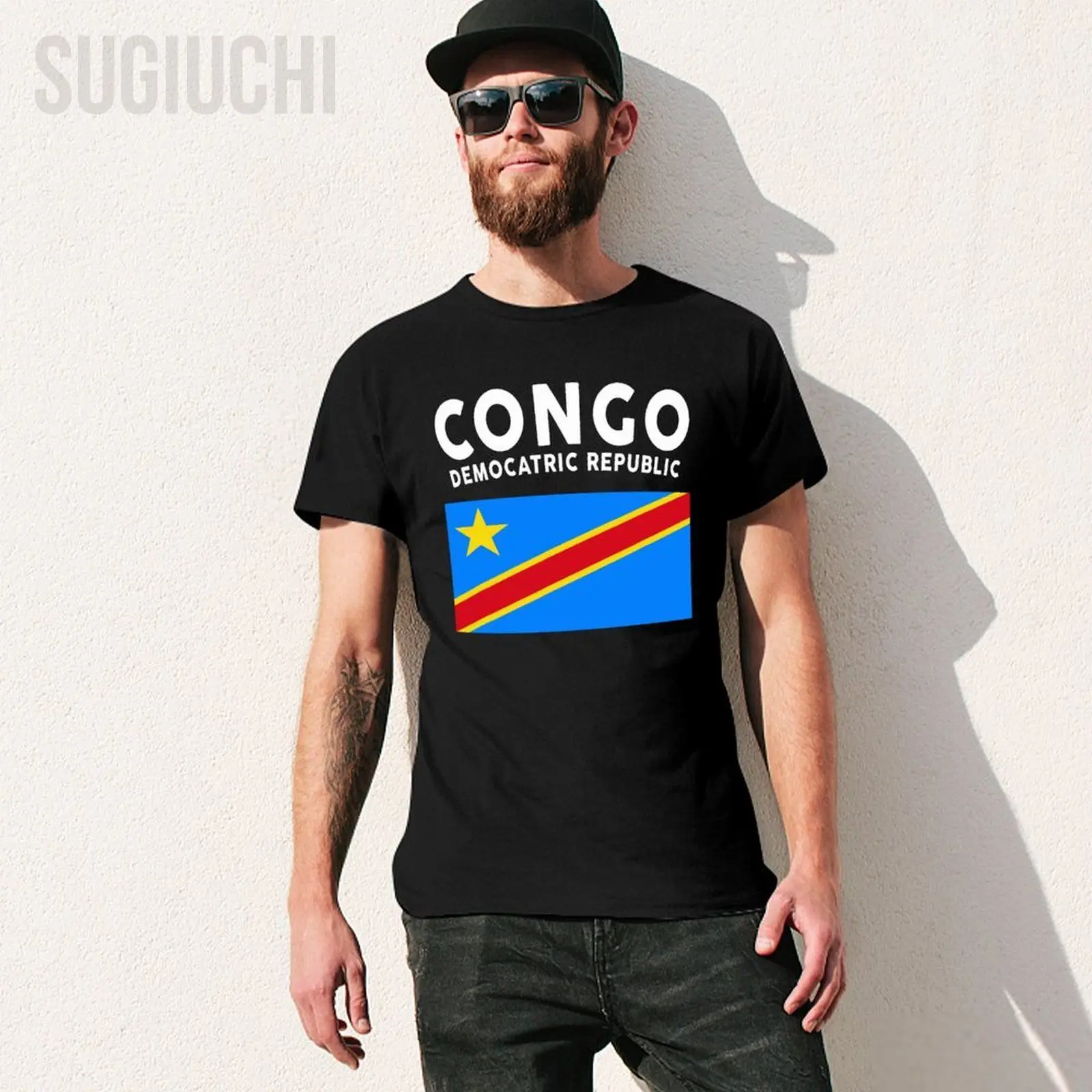 Men T-Shirt Democratic Republic of Congo Flag Premium DRC Tshirt Tees O-neck T Shirts Women Boys 100% Cotton Unisex All Seasons