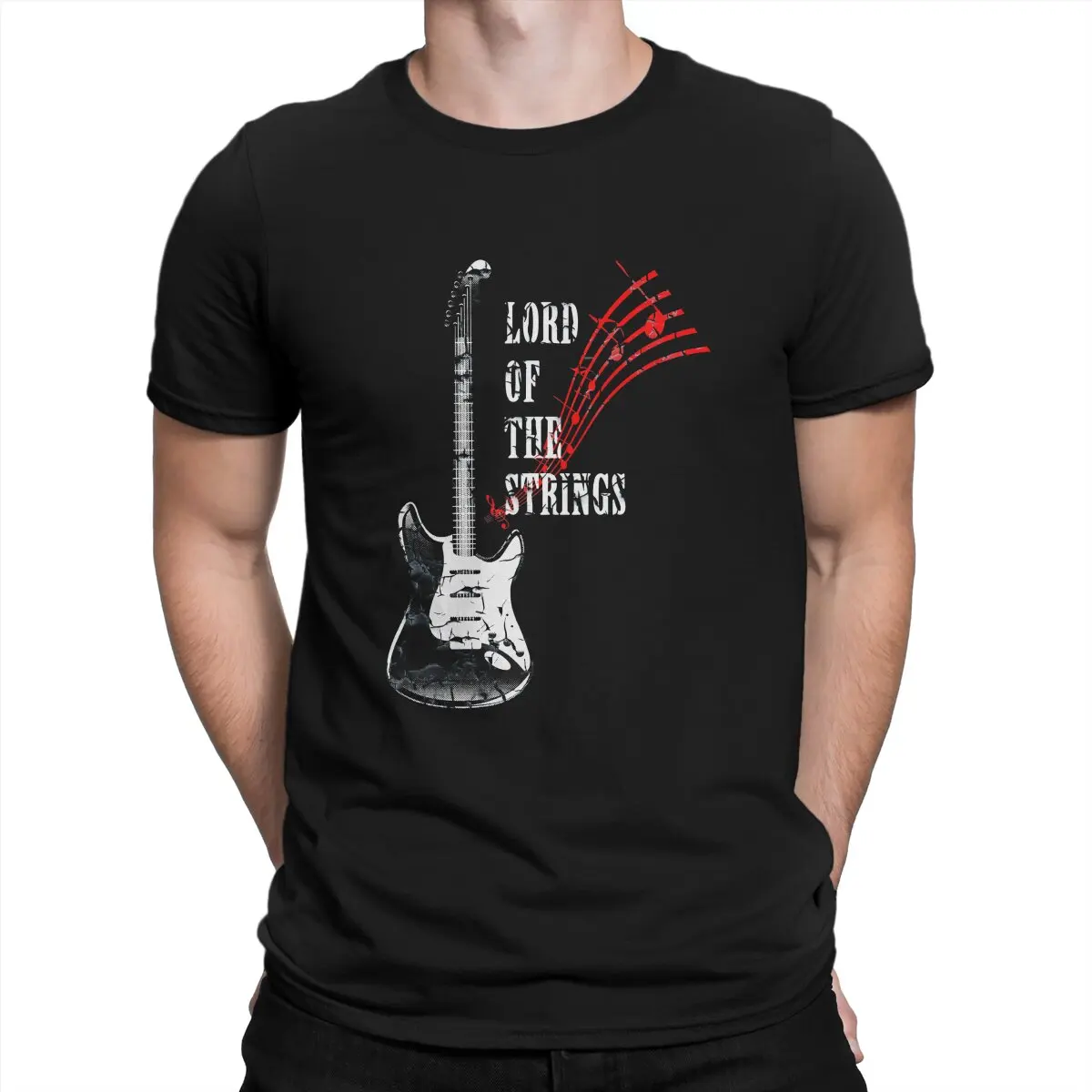 Electric Guitar Lord of The Strings Classic Men's T Shirts Bass Guitar Rock Music Novelty  Short Sleeve  Cotton Unique Tops