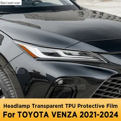 For TOYOTA VENZA 2021-2024 2023 Car Exterior Headlight Anti-scratch Front Lamp Transparent TPU Protective Film Accessories
