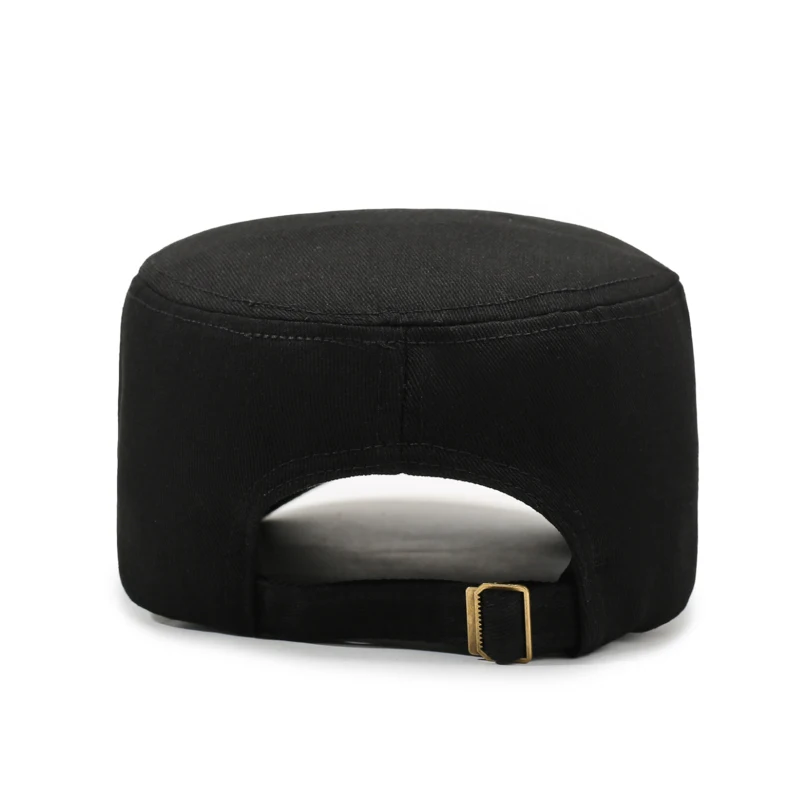 Iron Label SPORT Einfarbige Flat Top Cap – Frühlings- und Herbst-Outdoor-Casual-Sport-Sonnenhut mit bestickter Krempe – Detail 4