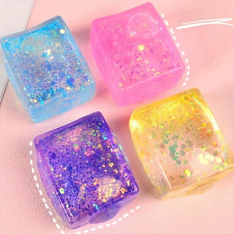 Cubi di ghiaccio Maltose Aurora, giocattoli antistress - Giocattoli squishy rilassanti per bambini e adulti, texture di tofu a rimbalzo lento, Pri in classe