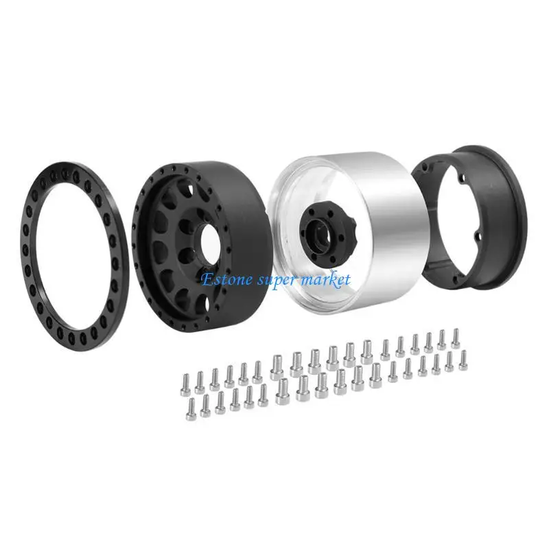 

090B High Performances Sturdy Beadlock Rims for Remote Control Crawlers Negative Offsets Aluminum Alloy Constructions