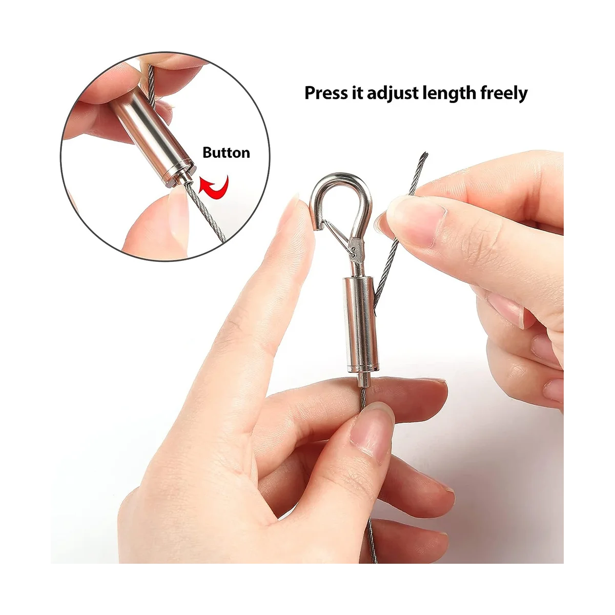 Adjustable Picture Hanging Wire 4PCS Mirror Frame Kit - Heavy Duty Stainless Steel Wire Rope 3 Meter x 1.5MM