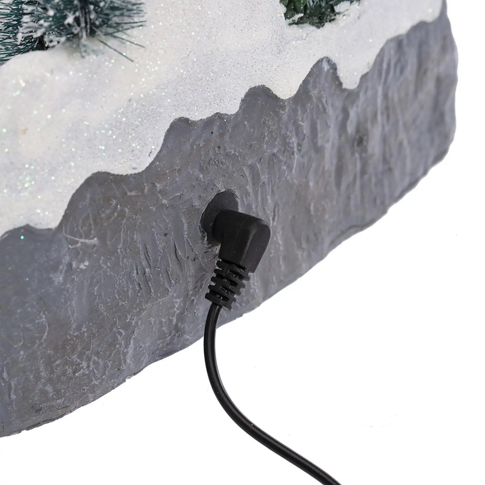 Village Winter Scene House LED Lighting Rotating Trees Wonderland Town Scene Decor for DIY Fairy Garden
