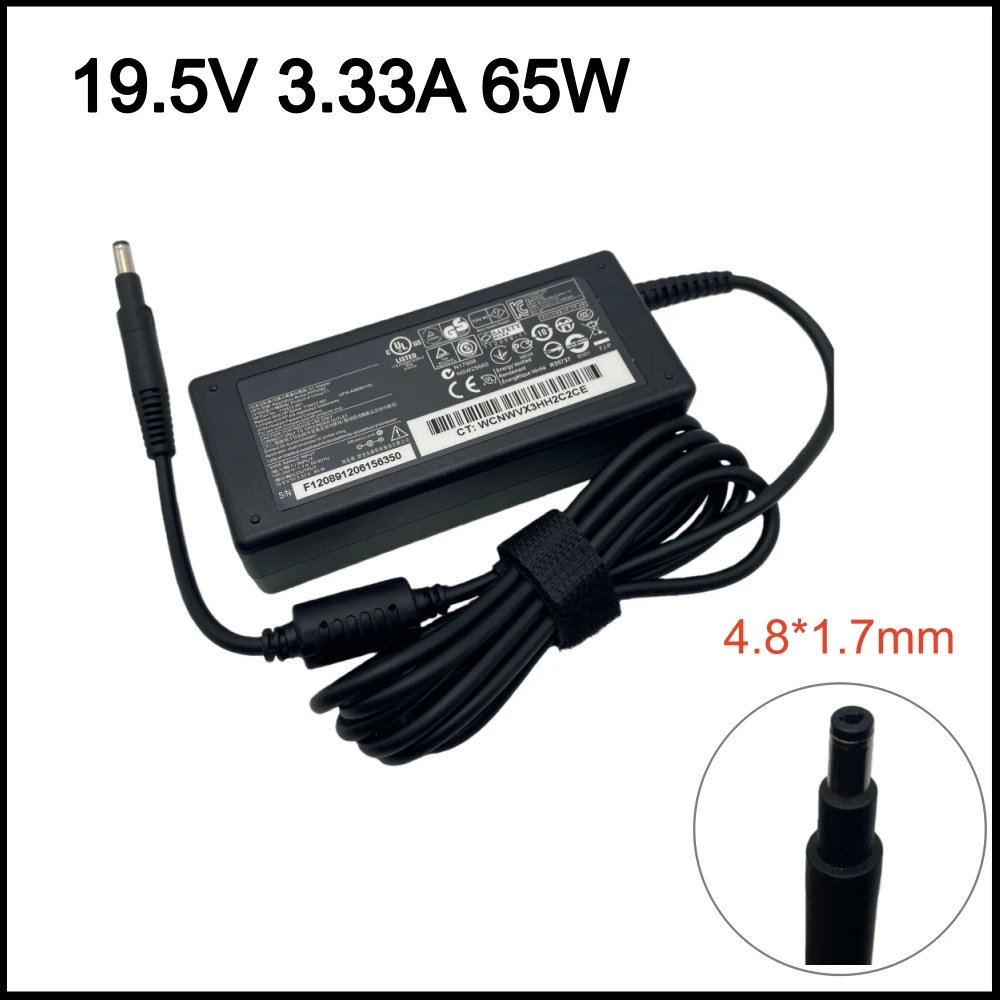 Adaptador de laptop 19.5V 3.33A 4.8*1.7mm 65W para HP Pavilion TouchSmart Sleekbook 14-b000 14-c000, Envy 4 6 Series 693715-001