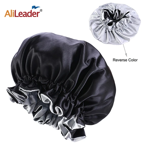 Grand Bonnet de nuit en Satin de soie, Long Bonnet avec bandeau de cravate, enveloppe de bord pour femmes, cheveux bouclés tressés, nouvelle collection