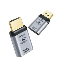 USB Type C Female to HDMI-Compatible DP Male Adapter 4K 60Hz USB C Plug Converter for Laptop Notebook Connector