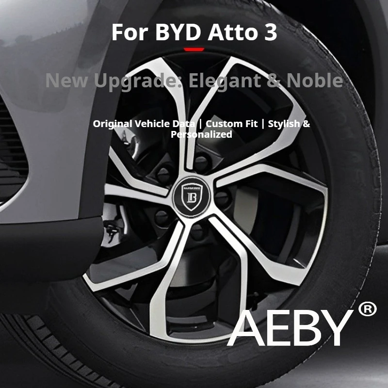 AEBY For BYD Atto 3 Smart Driving Edition 2025 Metal Logo Emblem Sticker,Alloy Wheel Hubcap Disc Accessories,Center Cap