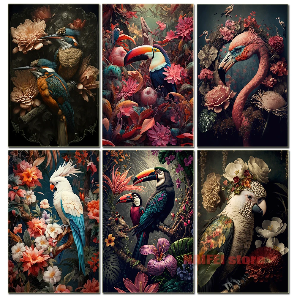 Amazing Birds of Kingfishers Cockatoo Toucans Crane Full Drill Diamond Painting Embroidery Mosaic Cross Stitch Kits Home Decor