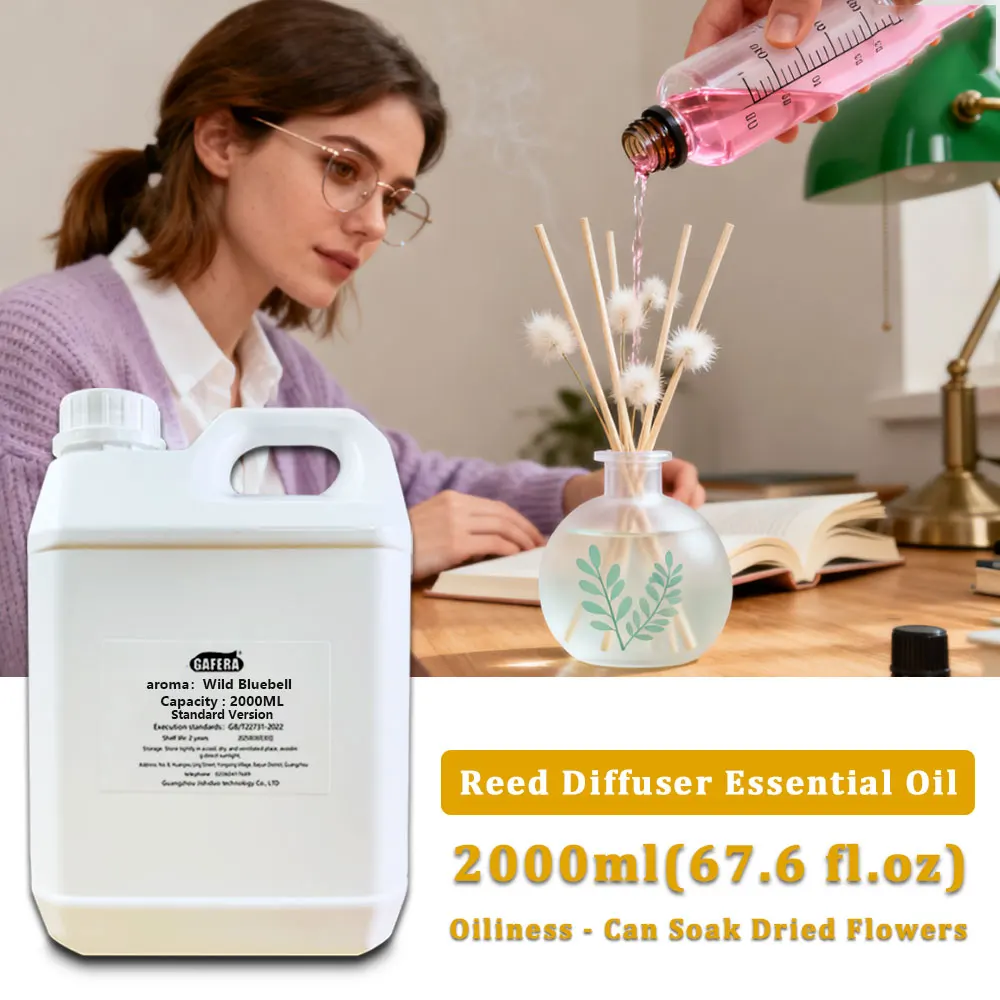GAFERA 2000ml(67.6 fl.oz) Wild Bluebell/Ice Age Diffuser Supplements Essential Oil - For Reed Diffuser & Fireless Aroma Diffuser