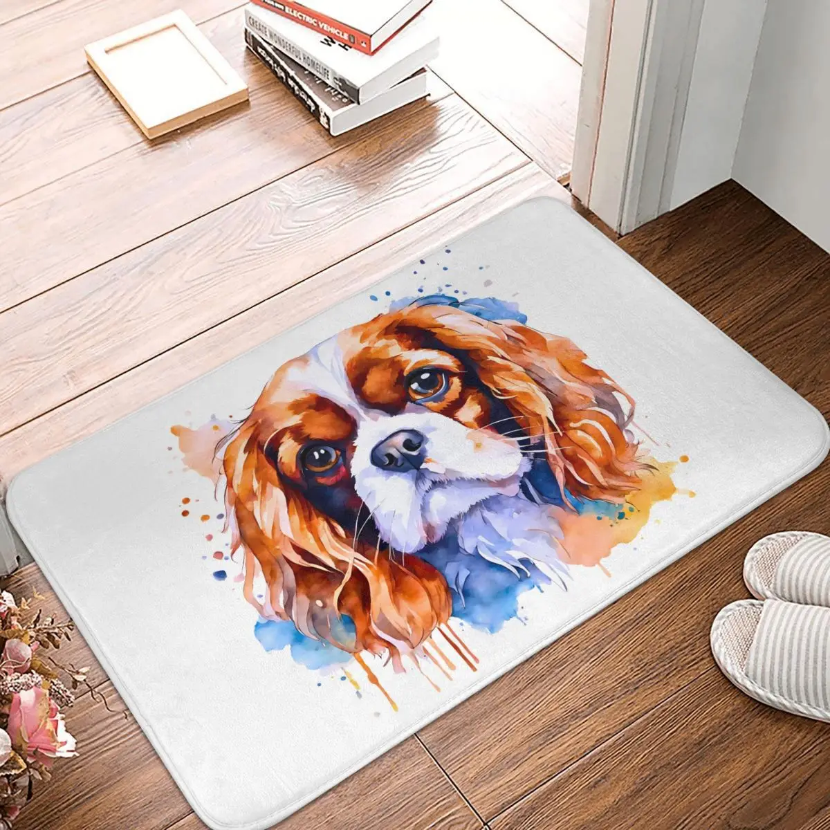 Cavalier King Charles Spaniel Floor Mat Kitchen Shower Door Dog Bath Mat Fast Dry Retro Bathroom Accessories Non Slip Toilet Mat