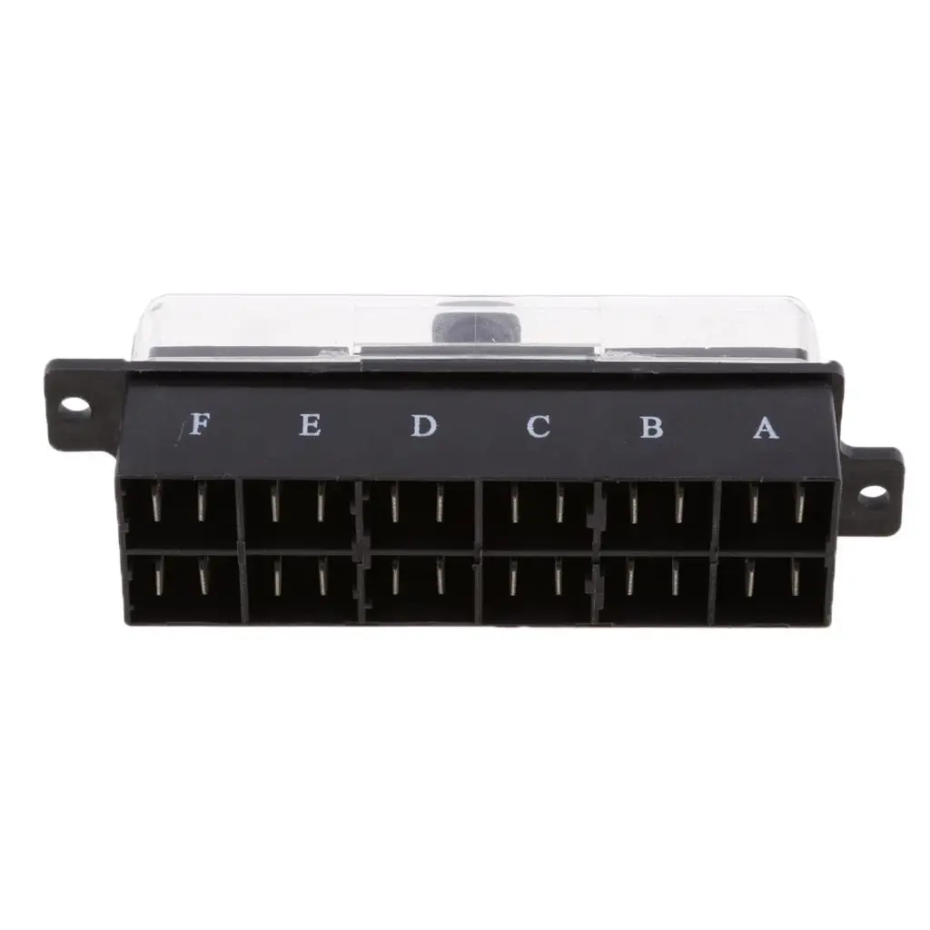 Fuse Holder Block 6-way Blade Panel Multi Fuse Box 12V Car Audio Waterproof Plastic Fusebox for Automotive Truck Use
