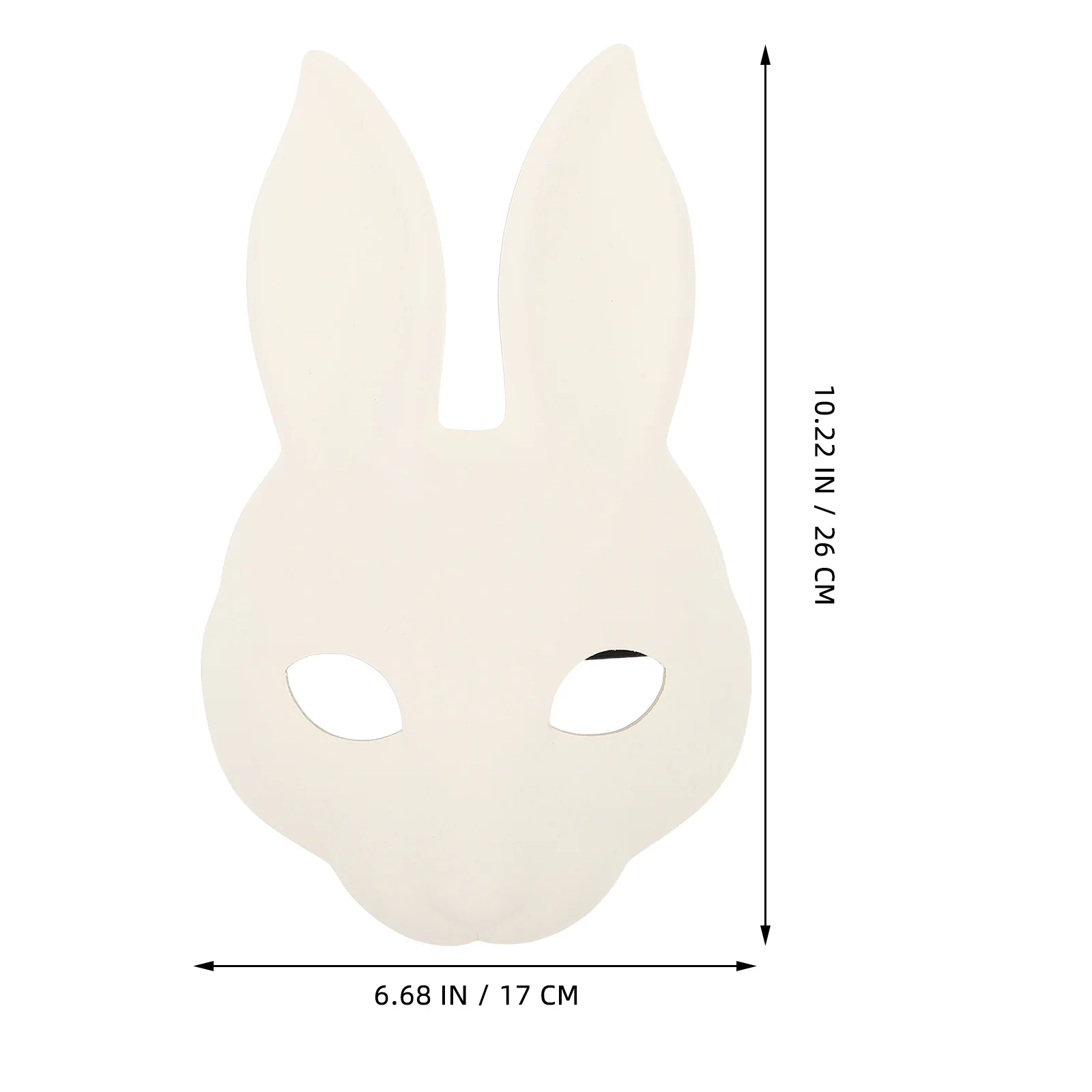 Halloween Bunny Mask Half Face White Rabbit Costume Mask for Kids Adults Masquerade Carnival Birthday Easter Party DIY Painting