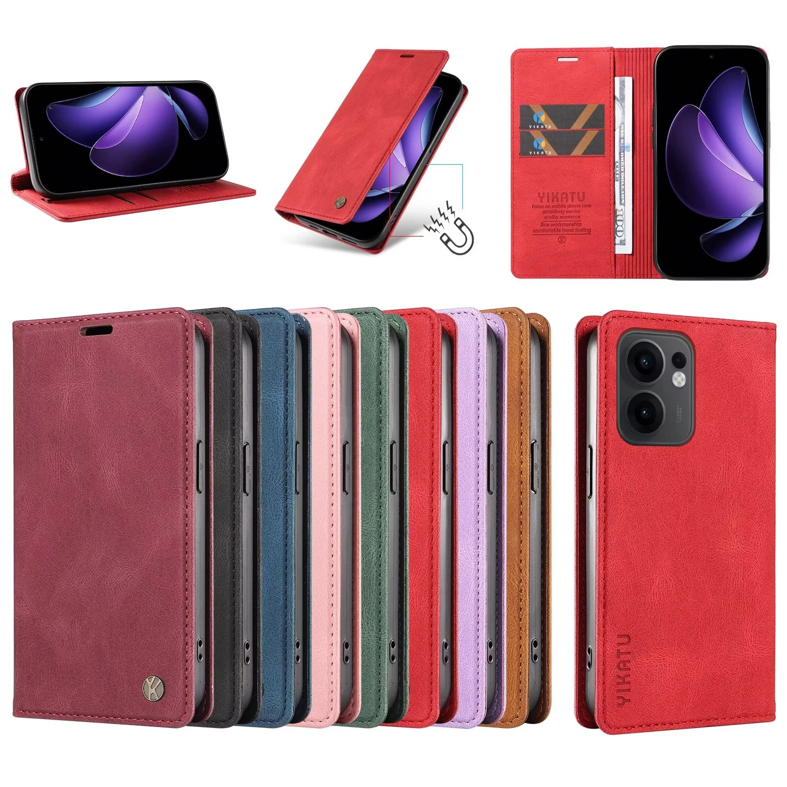 

Wallet Leather Phone Case For OPPO Reno Reamle 13F 5G 13 12 Pro 12F 4G 11F 10 8T 8 7 4 Lite 7Z 6Z 5Z 4Z 5F 4F C55 C53 C33 V23