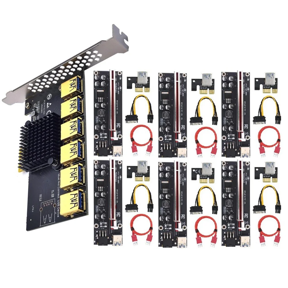 

Pci Express Multiplier Pcie 1X to 4/5/6 USB 3.0 Карта расширения Pcie 1 to 4 Hub Riser 009S Pci Express X16 для BTC