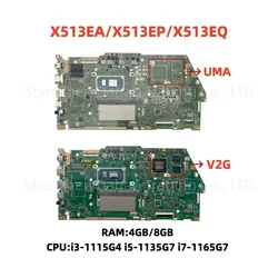 X513EA Mainboard For ASUS K513EP X513EA X513EP X513EQ Laptop Motherboard W/ i3 i5 i7-11th Gen 4G/8G-RAM UMA or MX330/350 2G-GPU