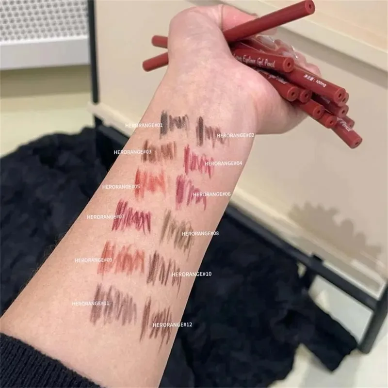 12 Colors Eyeliner Pencil Wine Red Waterproof Lasting Matte Brown Eyeshadow Contour Stick High Pigment Lying Silkworm Eye Makeup view 6