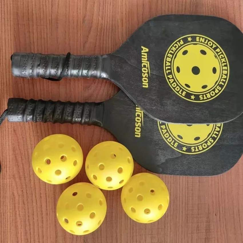 

Outdoor Pickleball Paddle Thickened Solid Wood Fitness Extended Board for Adults And Children Pick Ball Sports Equipment