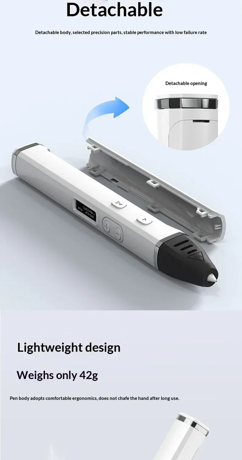 Professioneller 3D-Druckstift für Wettbewerbe mit OLED-Display, 3D-Druckstifte mit PLA-Filament, 3D-Doodling mit abnehmbarem Design – Detail 6