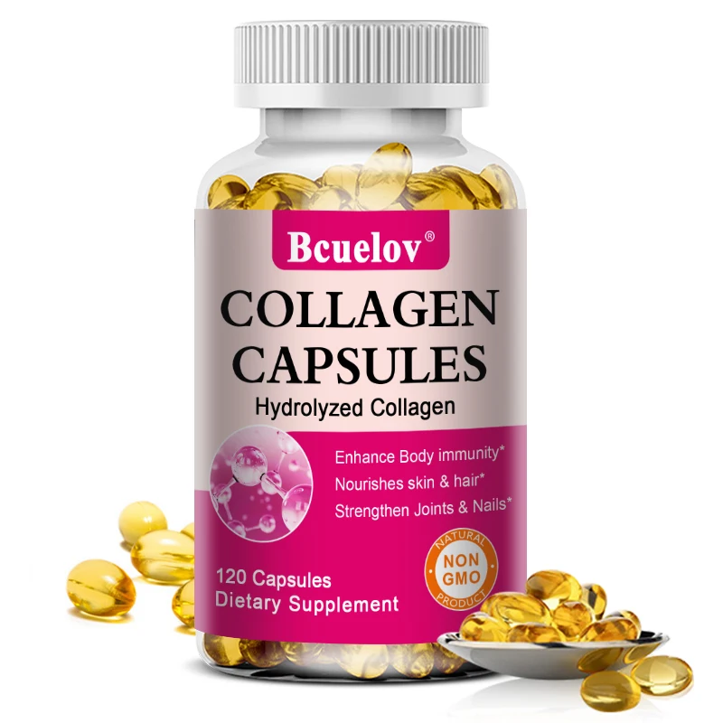 Collagen Capsules - Hydrolyzed Collagen Supplement - Promotes Healthy Skin, Nails and Hair, Strengthens Joints, Vitamin C Biotin