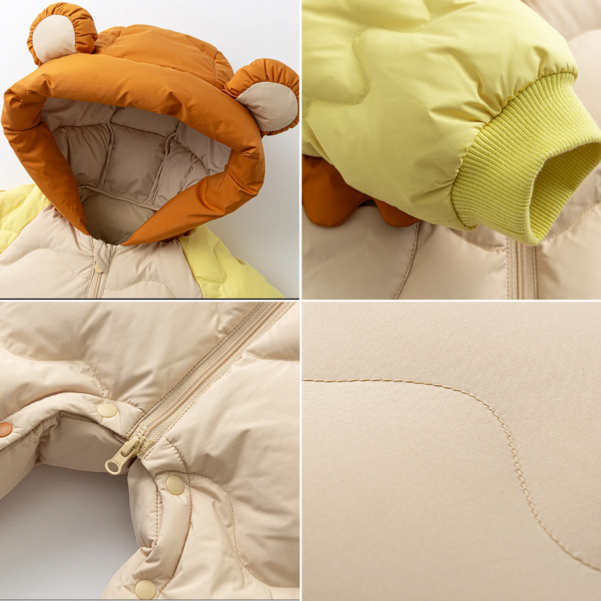 Mini Bala Down Jumpsuit For Infant Babies Outdoor Crawling Suit White Duck Down Winter Hooded Baby Boys Girls Baby Romper