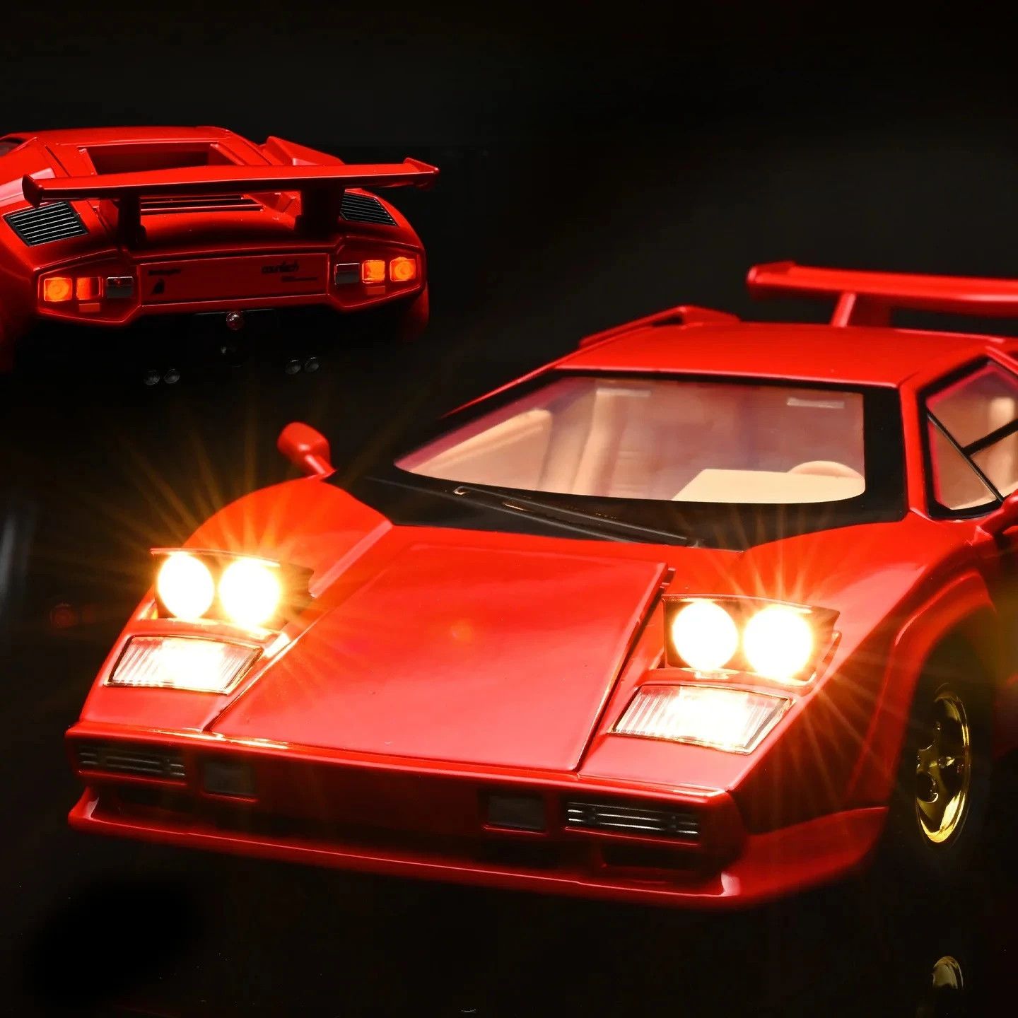 

1:24 Countach LP500S Spray Series Simulation Diecast Metal Alloy Model car Sound Light Collection Toy Gifts