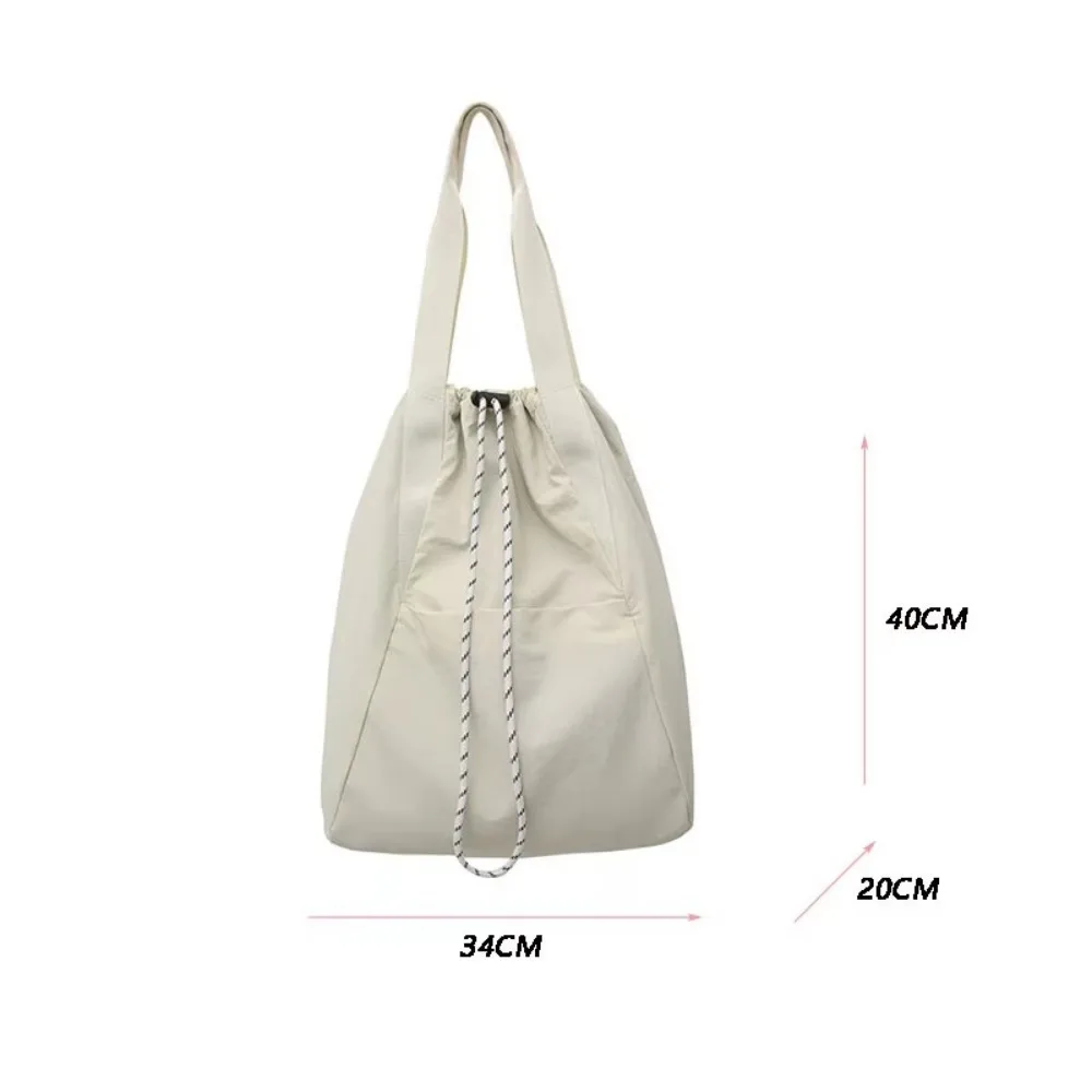 Fashion Nylon Travel Backpack Drawstring Large Capacity Cloth Pack High Quality Solid Color Women Rucksack For Couples
