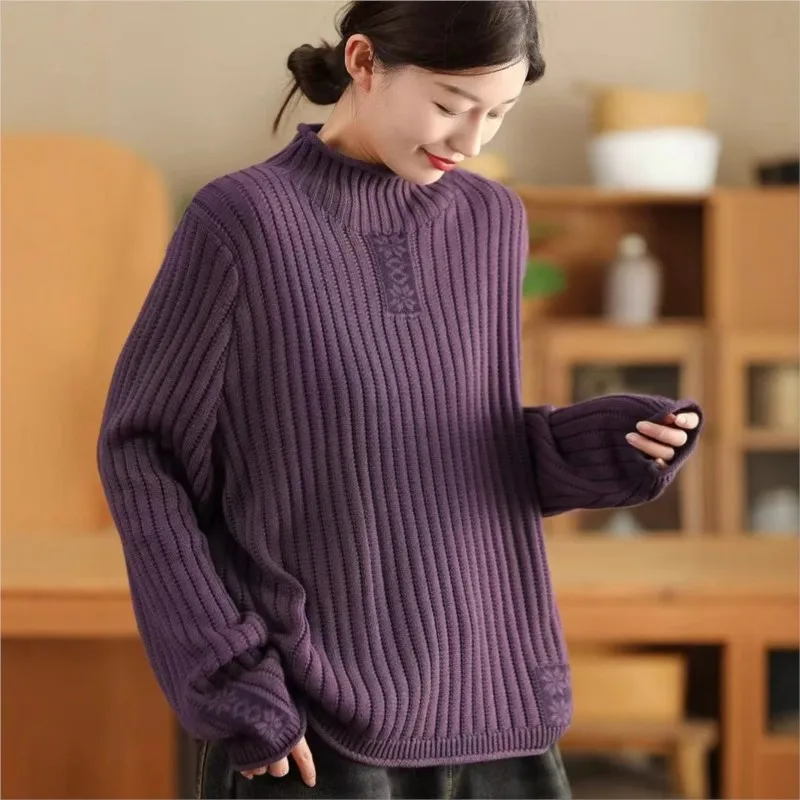 

Knitwear 2024 Woman Knit Full Yes Guangdong Loose Fit Standard Pullovers Pullover Surprise Price