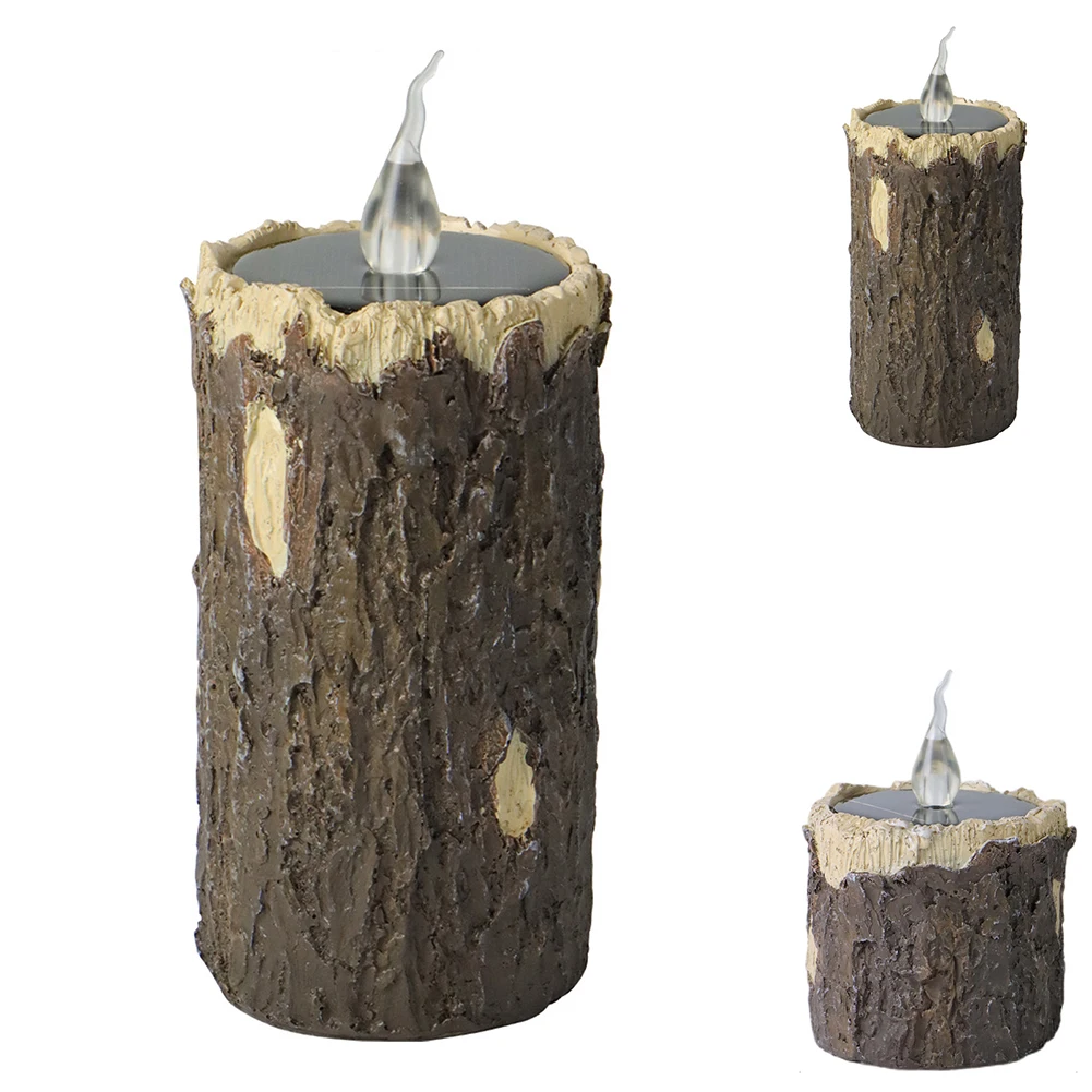 Velas elétricas LED falsas sem chama, Velas a pilhas, Tea Stump, Luzes para decoração ao ar livre