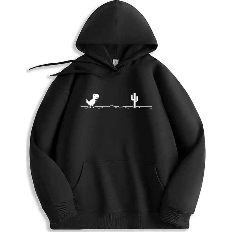 عطل الشبكة بلوزات الديناصور الصغير أزياء عارضة هودي الهيب هوب الرجعية الشارع الشهير فضفاضة مريحة هوديس للجنسين #1