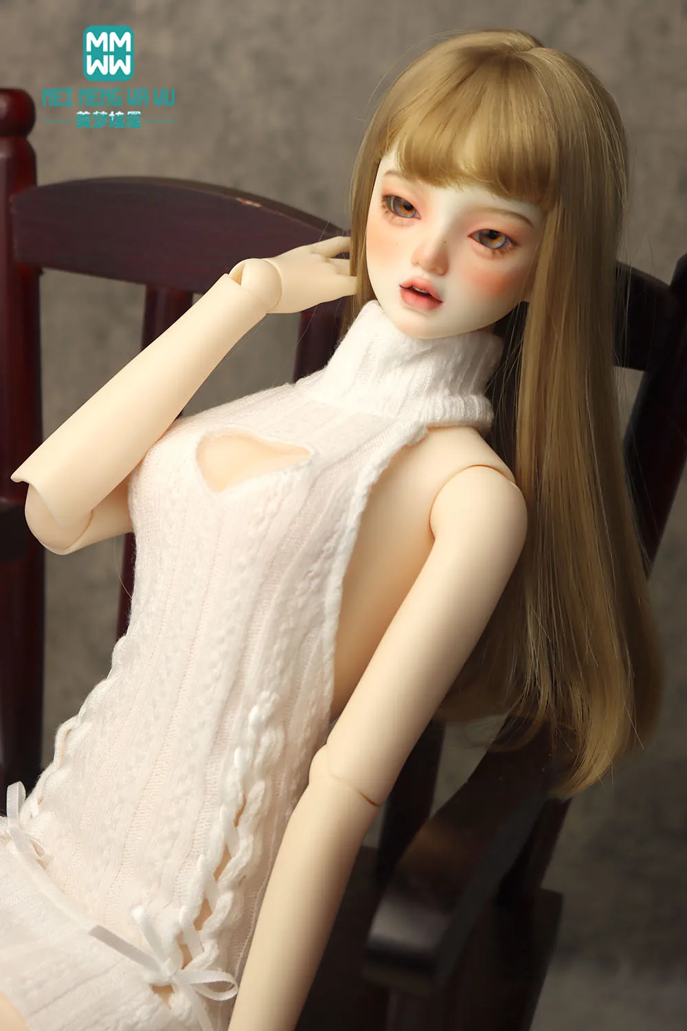 

Одежда для кукол BJD, 43-60 см, 1/3 1/4 DD SD MSD, игрушка, шарнирная кукла, модное платье-свитер с бретелькой на шее