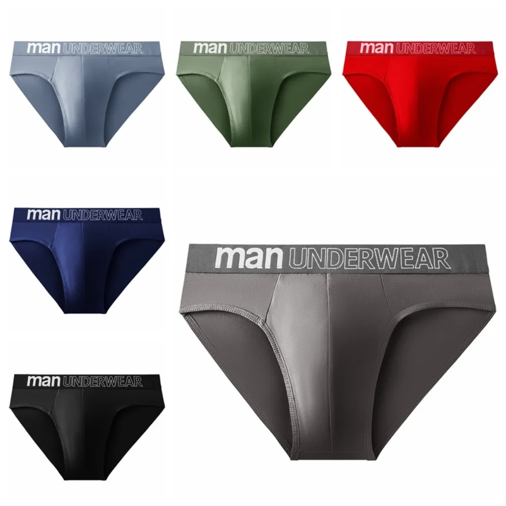 

5PCS Breathable Low Waist Men Thin Panties Male Lingerie Elastic Men's Underwear Briefs Letter Underpants Men