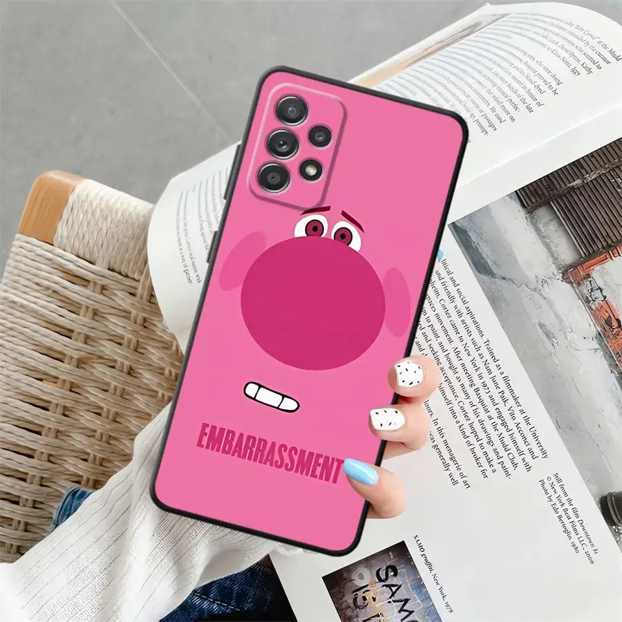 Disneys Inside Out Funda de dibujos animados para Samsung Galaxy A41 A35 A32 A51 A73 A36 A22 A52 A24 A55 A23 A53 A25 A71 A26 A72 Negro Suave