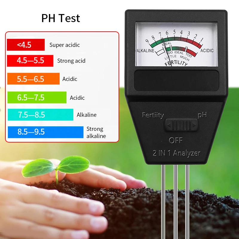 2 in 1 Soil PH Fertility Meter With 3 Probes Soil PH Tester Plant Fertile Measure Device Acidity Meter For Garden