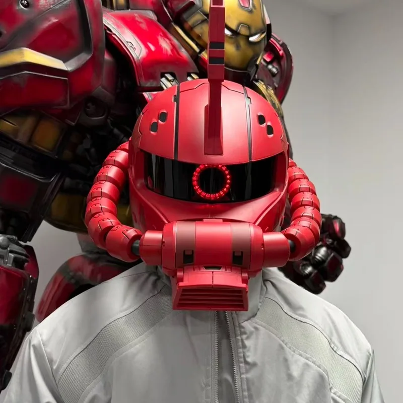 Anime Peripheral Gifts Zaku Helmet Wearable Electric Led Lighted Cosplay Mask Hatchet Boys Collection Model Toys Holiday Gifts