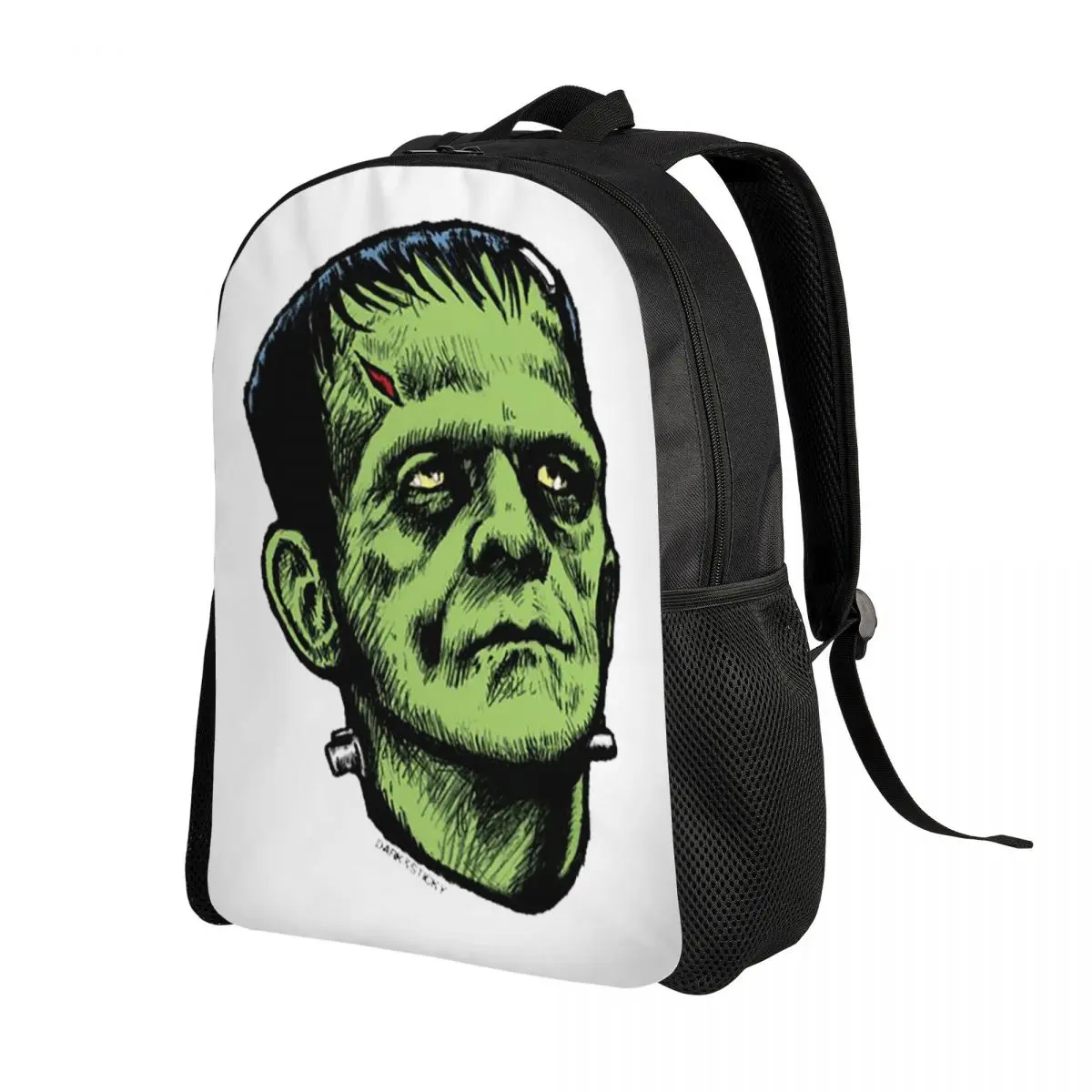 Frankenstein Green Monster Print Backpack Daypack Large Capacity Children BookBag School Bag Shoulder Bags for Men Women