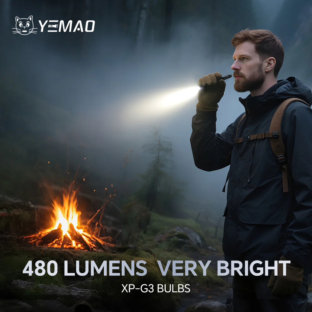 YEMAO LED Pen Flashlights Waterproof Pocket Rechargeable Flashlight With Clip Small Flashlights For Outdoor, Work, Emergency