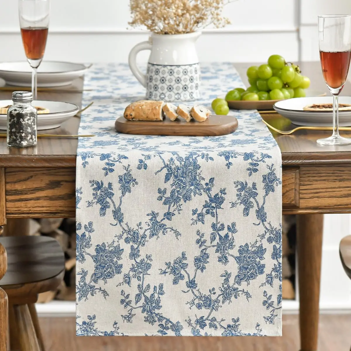 Retro Table Runner Vintage Printed Pastoral Style Placemat Sideboard Cabinet Dust Cover Room Dining for Home Party Table Decor