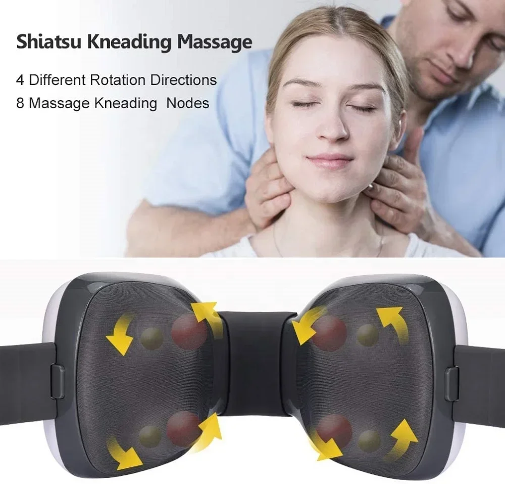 In stock Design Shiatsu Kneading Massage Smart Neck Massager Electric Portable Neck Massager