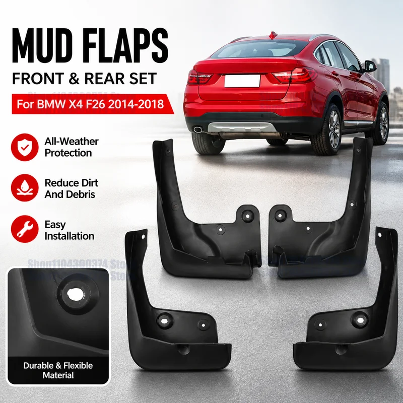 Mud Flaps For BMW X4 XF26 2014-2018 Front Rear Fender Mudguard Mud Flaps Guard Splash Flap Mudguards Car Accessories