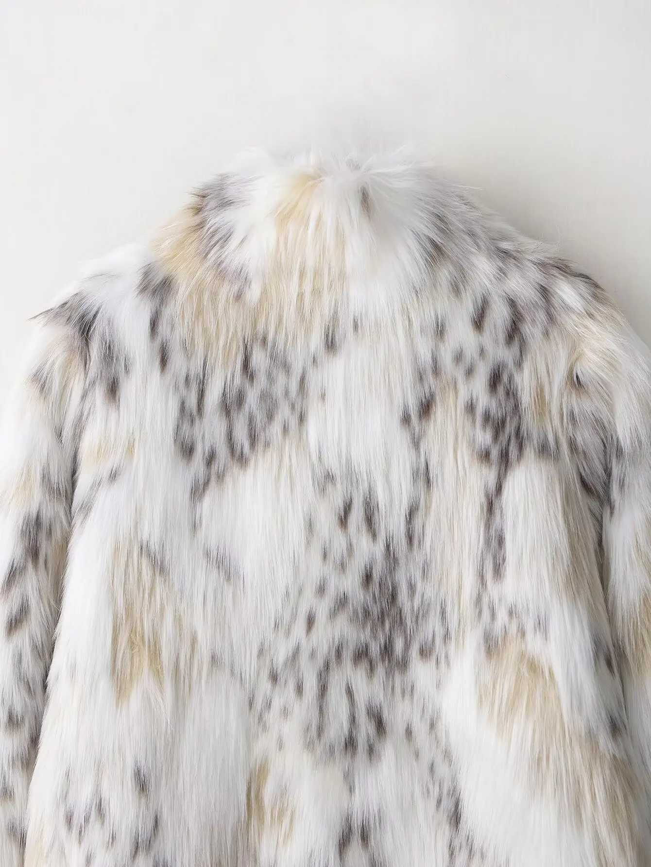 Jaket Pendek Wanita Motif Leopard Bulu Imitasi Musim Gugur Musim Dingin, Mantel Wanita Kerah Tinggi Lengan Panjang Hangat Elegan dan Chic