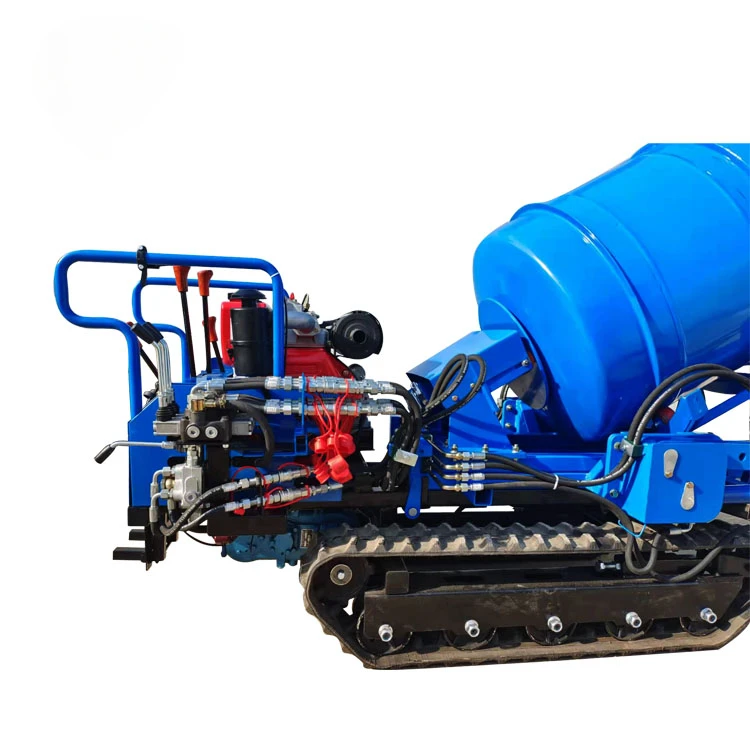 Crawler 200L 400L with Bucket Mini Self-Dumping Concrete Drum Mixer Crawler Concrete Mixer Machine Self Loading Concrete Mixer