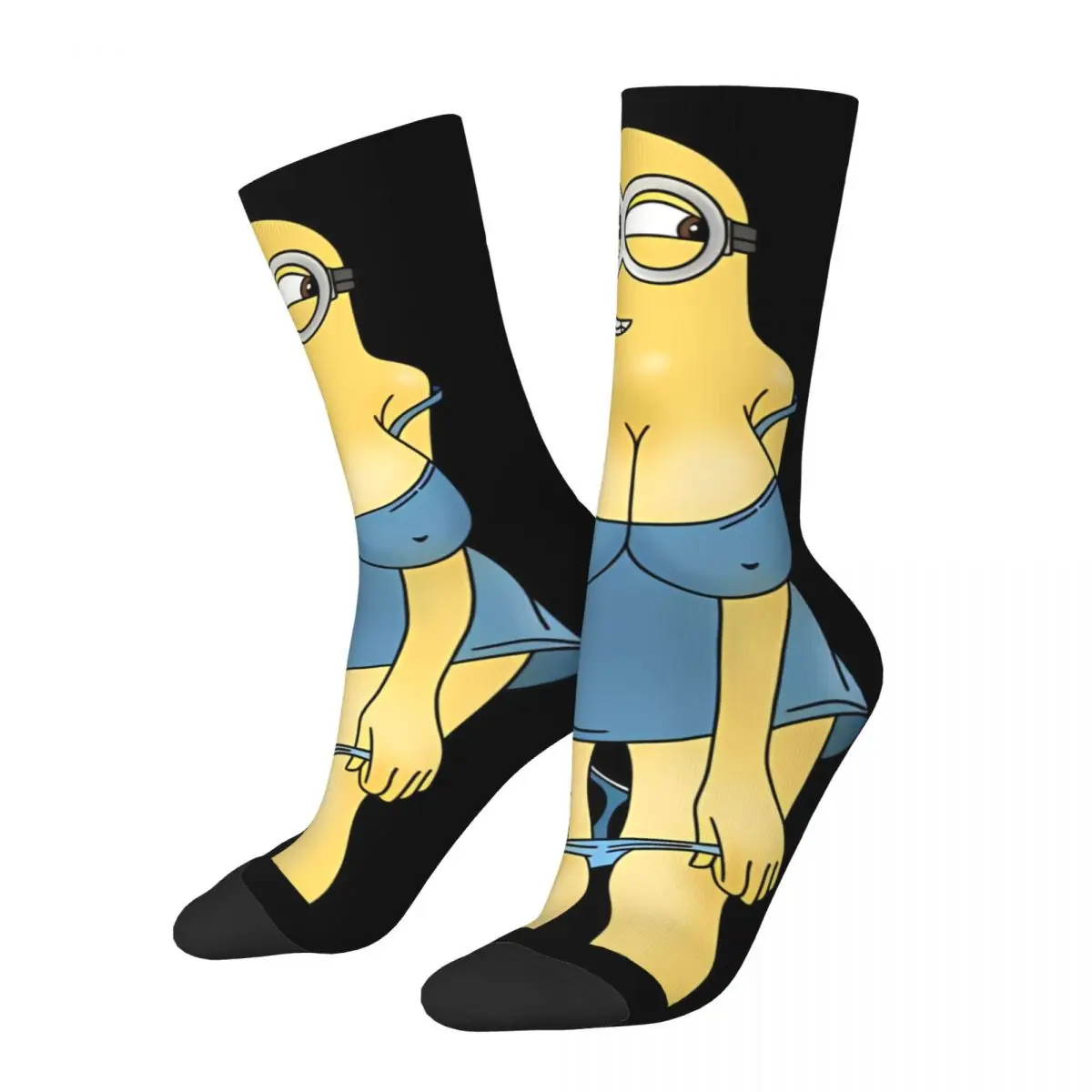 Funny Happy Attractive Men's Socks Retro Harajuku Despicable Me Hip Hop Novelty Pattern Crew Crazy Sock Gift Printed